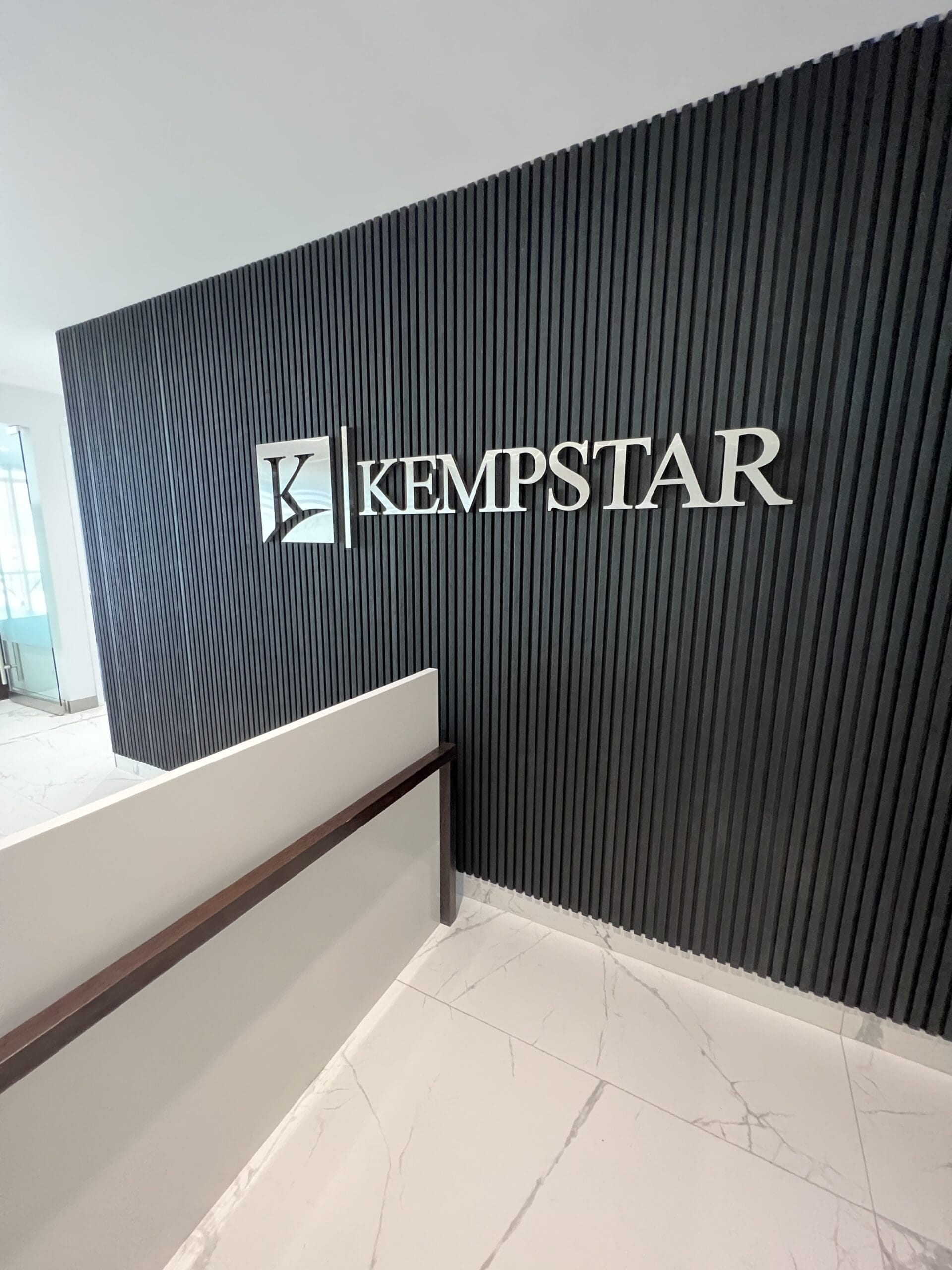 brushed metal reception lobby channel letter signs 41 scaled